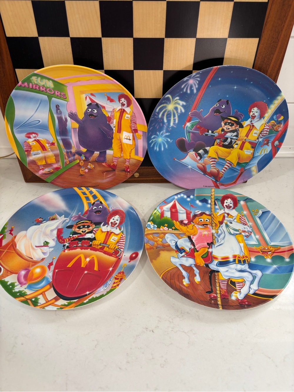 Vintage 1990'S Mcdonald’s LOT OF 4 Plastic Melamine Plates